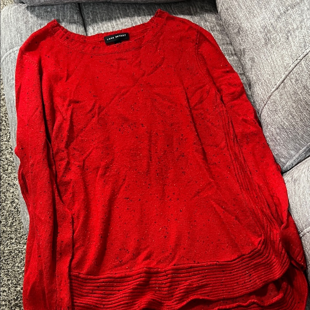 Lane Bryant Vibrant Red Knit sweater. Perfect t for the holiday